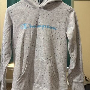 Champion Light Gray Hoodie with Multicolor Polka-dots